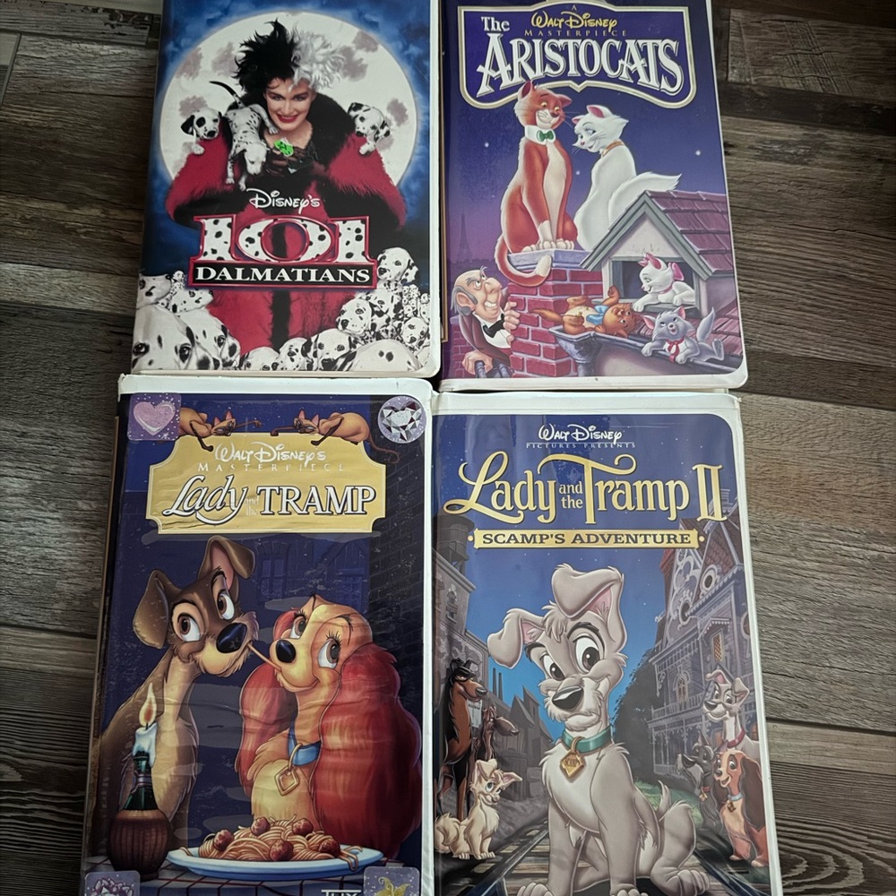Disney Classic VHS 📼 Set - 101 Dalmatians, The Aristocats, Lady and the Tramp
